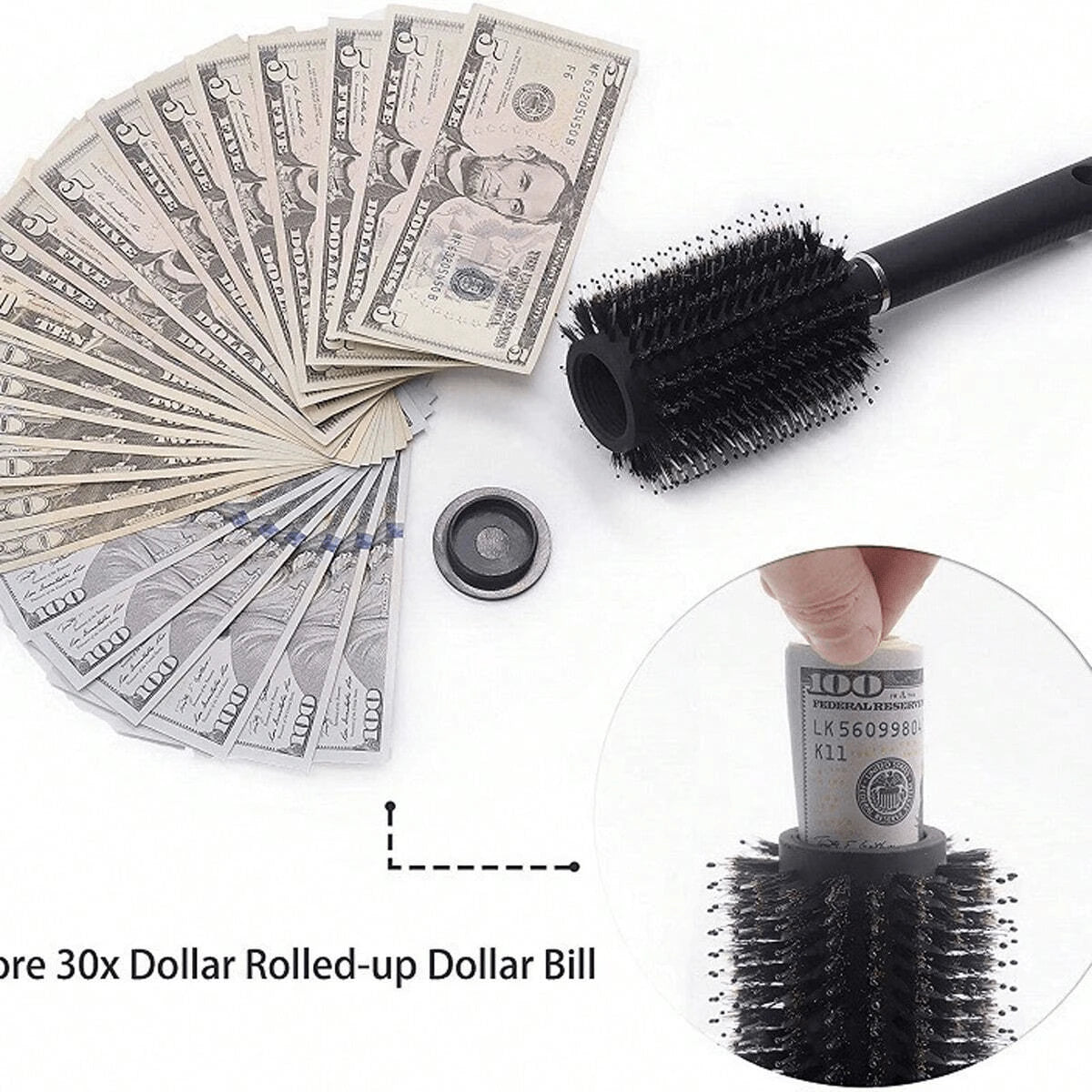 Hidden Compartment Hair Brush- Perfect For Travel Or Home Use, Discreet & Safe Storage, Suitable For Regular Hair