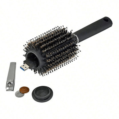 Hidden Compartment Hair Brush- Perfect For Travel Or Home Use, Discreet & Safe Storage, Suitable For Regular Hair