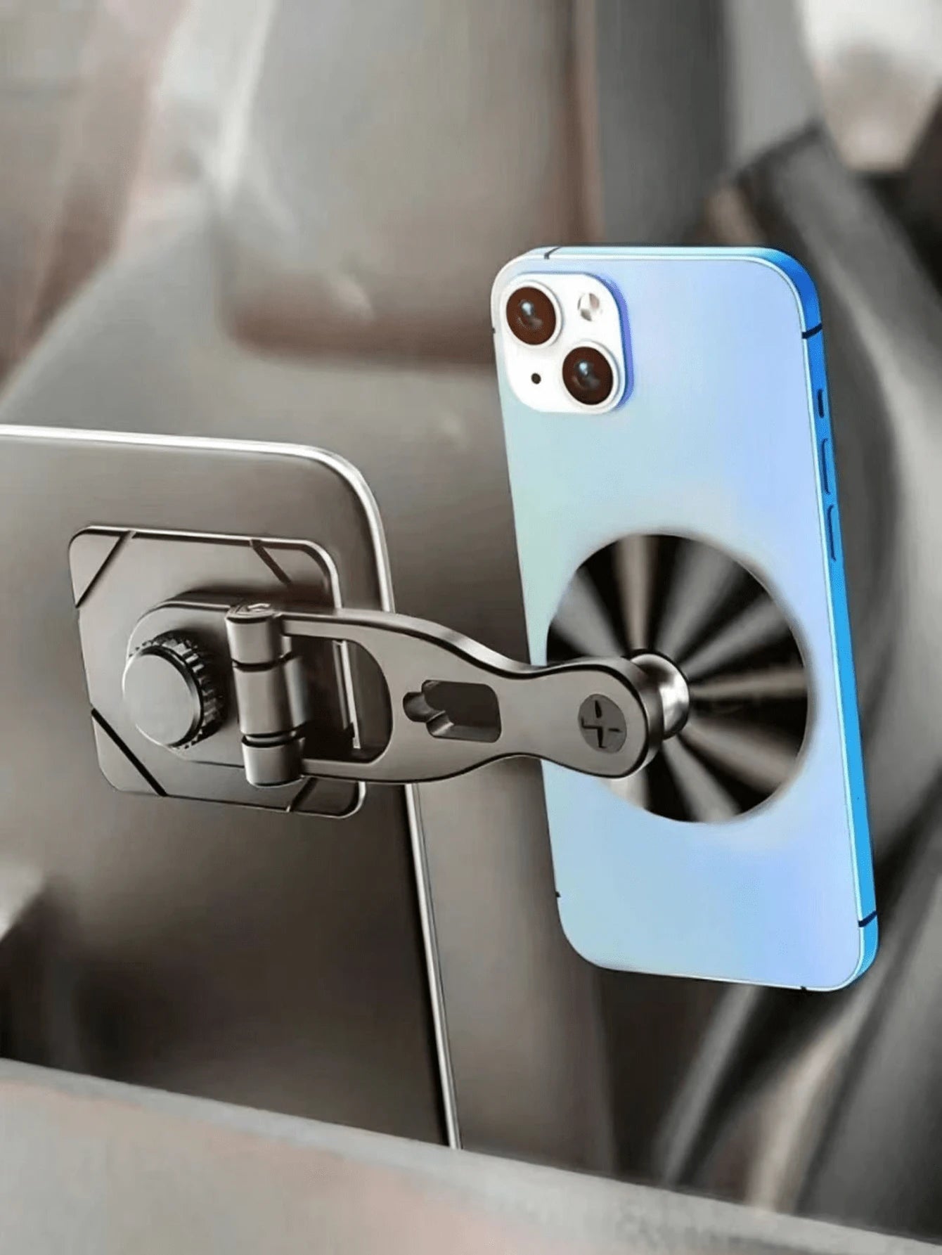 Hidden Foldable Magnetic Car Phone Holder- Multi-Function 720° Rotating Navigation Mount, Easy Installation, Strong Magnetic Suction, Adhesive Base, Convenient To Use, Stable And Secure, Enhances Dri