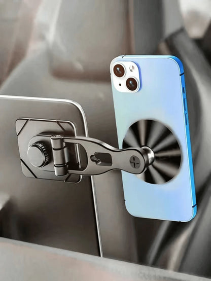 Hidden Foldable Magnetic Car Phone Holder- Multi-Function 720° Rotating Navigation Mount, Easy Installation, Strong Magnetic Suction, Adhesive Base, Convenient To Use, Stable And Secure, Enhances Dri