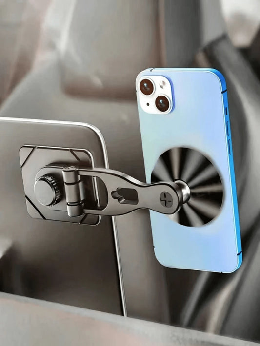 Hidden Foldable Magnetic Car Phone Holder- Multi-Function 720° Rotating Navigation Mount, Easy Installation, Strong Magnetic Suction, Adhesive Base, Convenient To Use, Stable And Secure, Enhances Dri