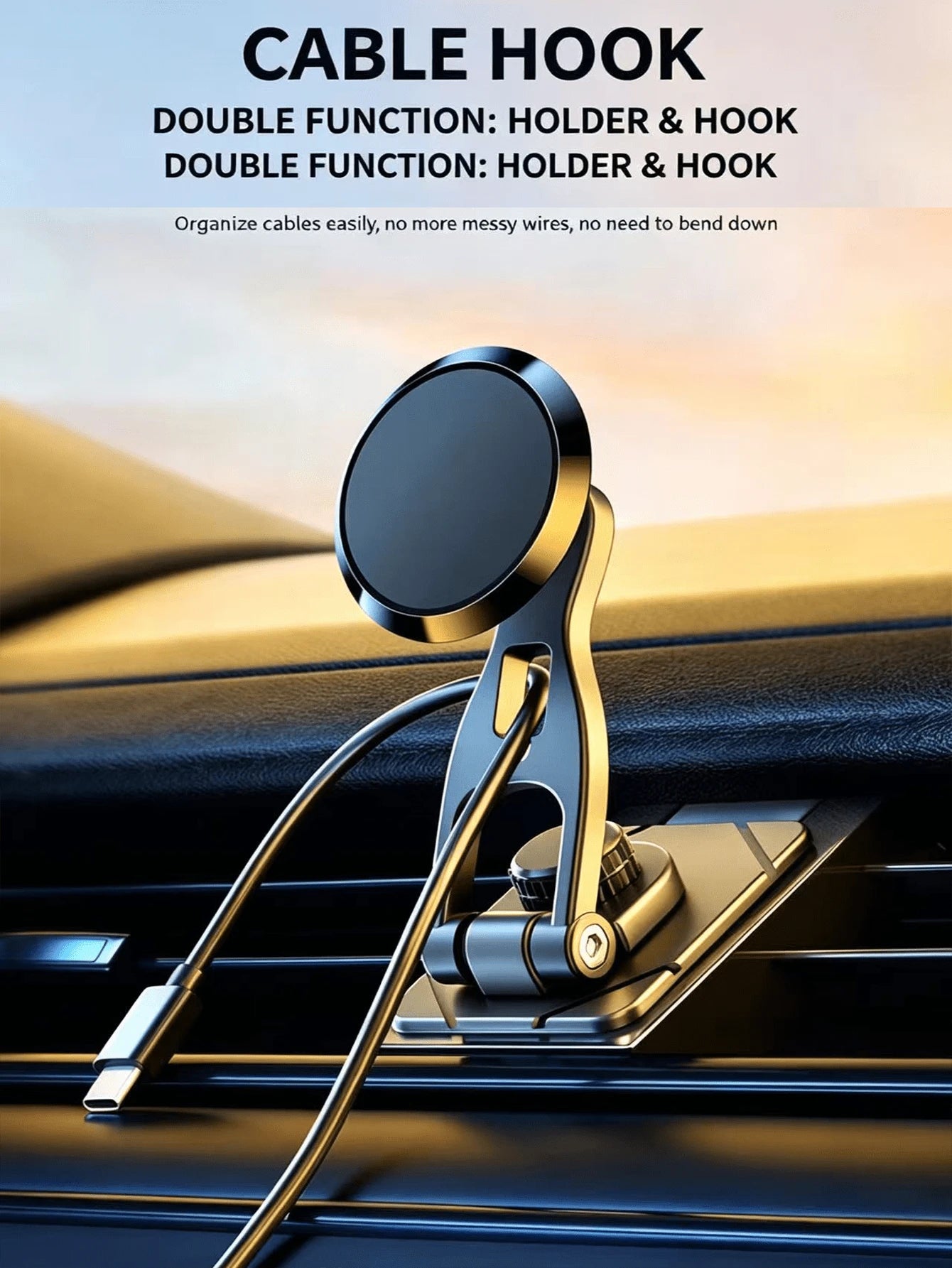 Hidden Foldable Magnetic Car Phone Holder- Multi-Function 720° Rotating Navigation Mount, Easy Installation, Strong Magnetic Suction, Adhesive Base, Convenient To Use, Stable And Secure, Enhances Dri