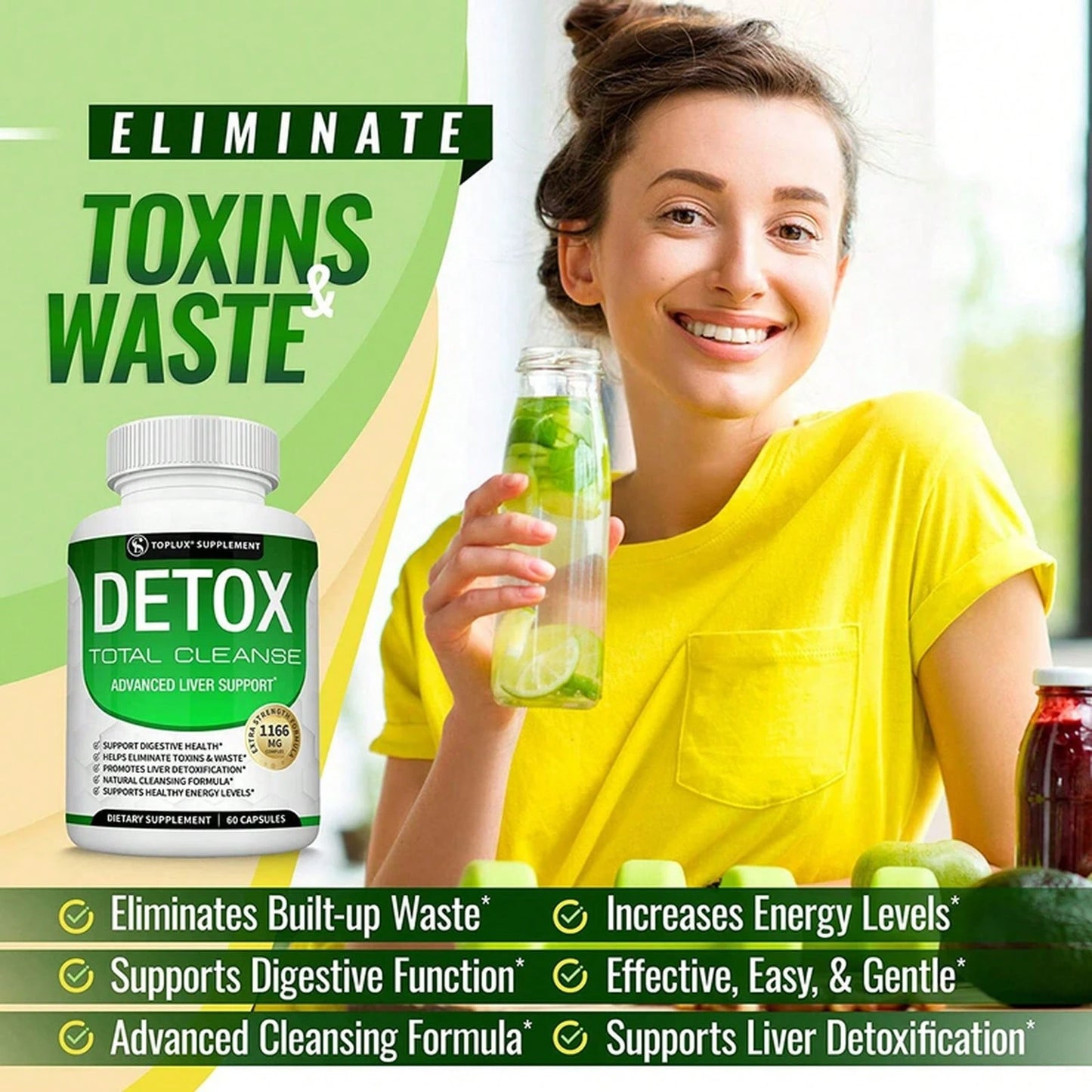 High Demand!Liver Cleanse Detox Colon &Amp; Repair Formula +22 Herbs Support 5 Days Fast-Acting.Women Daily Nutrient Support!