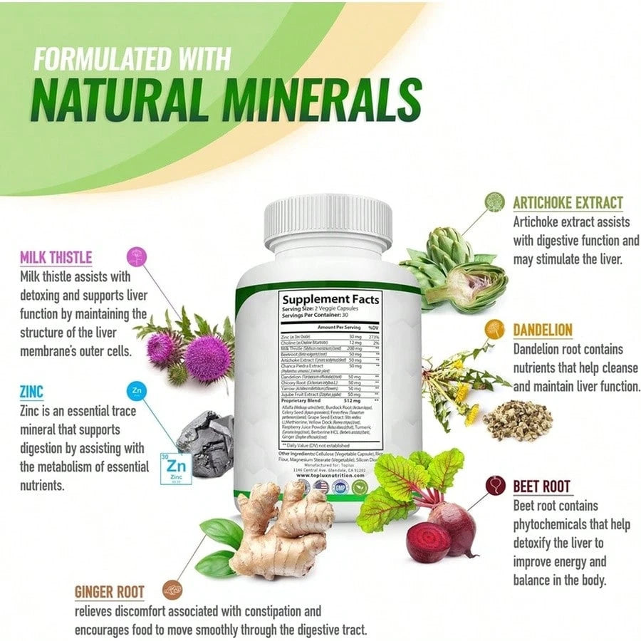 High Demand!Liver Cleanse Detox Colon &Amp; Repair Formula +22 Herbs Support 5 Days Fast-Acting.Women Daily Nutrient Support!