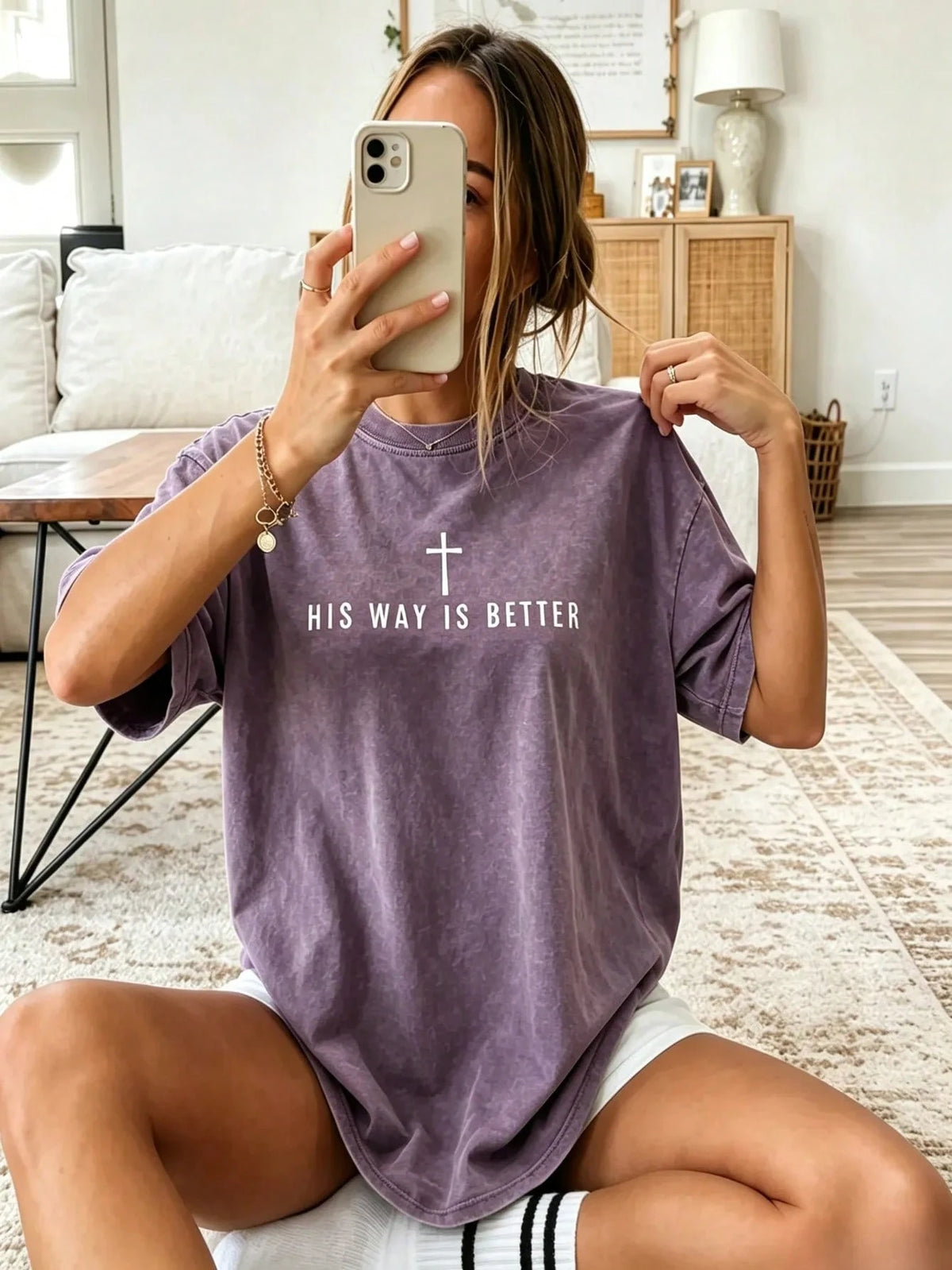 "His Way Is Better" Christian T-Shirt, Simple Faith-Themed Plus-Size Women's T-Shirt, Cute Christian Merchandise, Jesus Pattern Tees, Religious Gift.