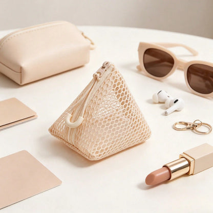 Honeycomb Grid Square Storage Bag, Portable Headphone Key Storage Bag, Lipstick Data Cable, Portable Small Wallet