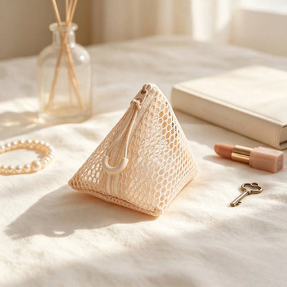 Honeycomb Grid Square Storage Bag, Portable Headphone Key Storage Bag, Lipstick Data Cable, Portable Small Wallet