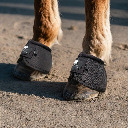 Horse Boots, Non-Rotating Horse Boots, Durable Protective Hoof Boots For Horses, One Pair (Black)