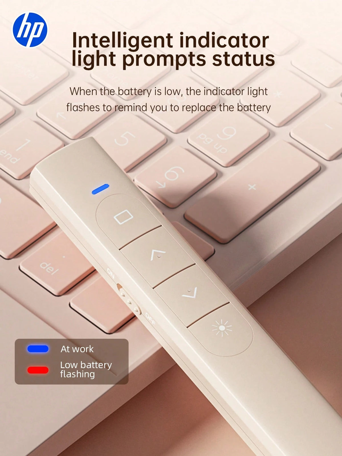 HP--USB Wireless Presentation Remote, PowerPoint Office Presentation Remote With Hyperlink And Volume Control Functions, Compatible With Keynote/PPT/PC/Laptop, Comes With Storage Bag, Back To School G
