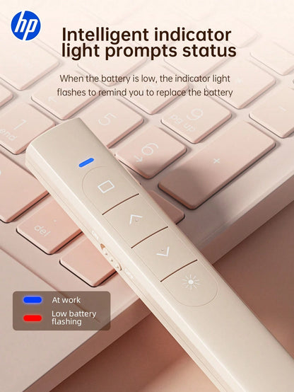 HP--USB Wireless Presentation Remote, PowerPoint Office Presentation Remote With Hyperlink And Volume Control Functions, Compatible With Keynote/PPT/PC/Laptop, Comes With Storage Bag, Back To School G