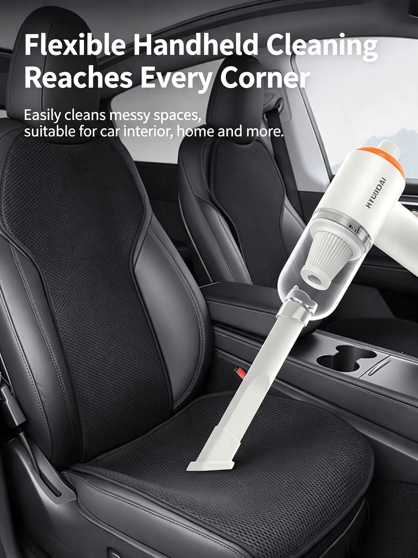 HYUNDAI Cordless Handheld Vacuum Cleaner, High Suction Power, Brushless Motor, Suitable For Both Home And Car Use, Lightweight Body, Efficient Dust Removal, Long Battery Life. HY-019 Cordless Handheld
