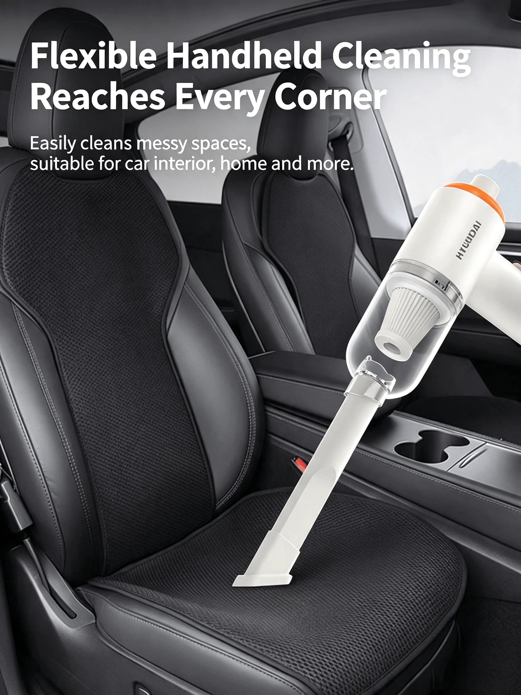 HYUNDAI Cordless Handheld Vacuum Cleaner, High Suction Power, Brushless Motor, Suitable For Both Home And Car Use, Lightweight Body, Efficient Dust Removal, Long Battery Life. HY-019 Cordless Handheld