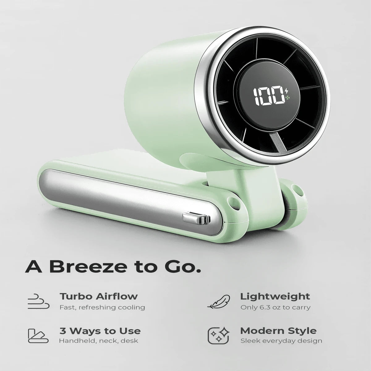 Ice-Cold Turbo Fan, Portable Handheld Fan- With 5-Speed Wind, 5000mAh Rechargeable Battery Life, Perfect For Travel, Outdoor Activities, Camping, And Hiking| An Excellent Gift For Both Men And Women