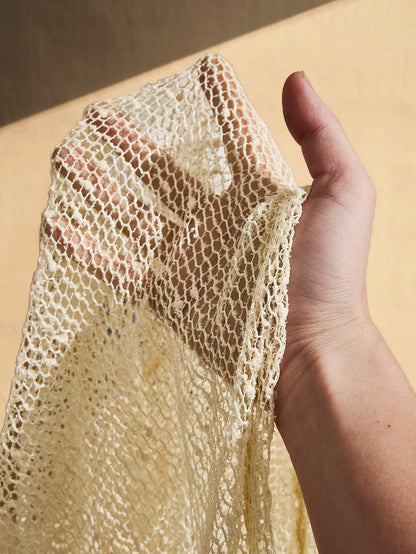ICON Women's Plus Size Beige Summer Boho Beach Holiday Knitted Sun Protection Cover-Up, Retro Y2K Off-Shoulder Asymmetric Hem Loose Textured Shawl Top