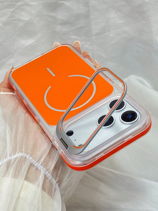 IMD Magnetic Case Matte Texture Lens Holder TPU Anti-Slip Frame Case Silky Feel Back For IPhone 12 13 14 15 16 17 Pro Max For IPhone17 Air For IPhone 14 15 16 Plus Phone Case Anti-Slip, Anti-Drop, Ant