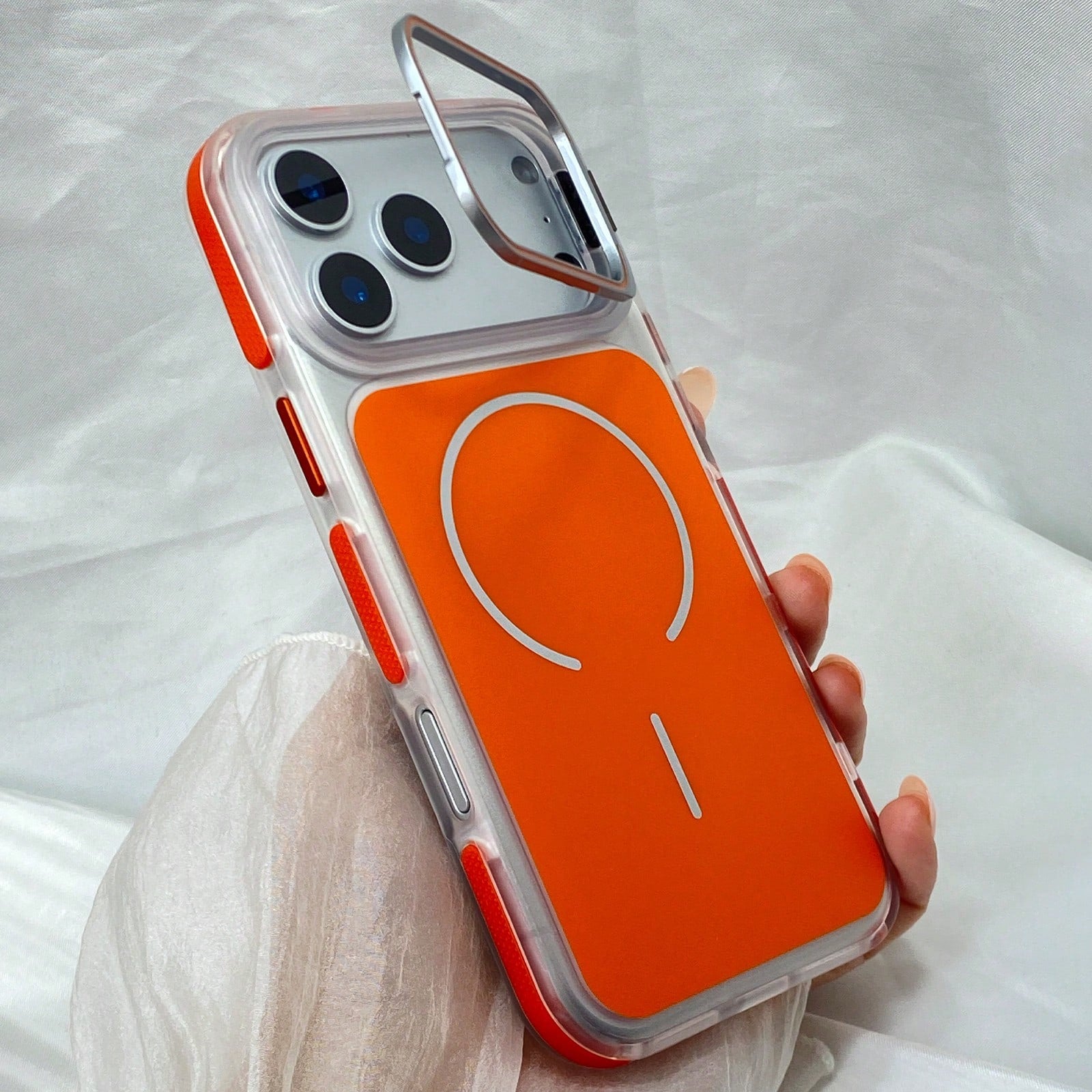 IMD Magnetic Case Matte Texture Lens Holder TPU Anti-Slip Frame Case Silky Feel Back For IPhone 12 13 14 15 16 17 Pro Max For IPhone17 Air For IPhone 14 15 16 Plus Phone Case Anti-Slip, Anti-Drop, Ant