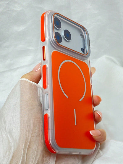 IMD Magnetic Case Matte Texture Lens Holder TPU Anti-Slip Frame Case Silky Feel Back For IPhone 12 13 14 15 16 17 Pro Max For IPhone17 Air For IPhone 14 15 16 Plus Phone Case Anti-Slip, Anti-Drop, Ant