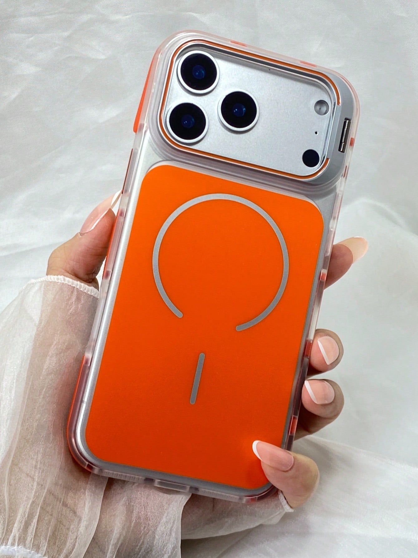 IMD Magnetic Case Matte Texture Lens Holder TPU Anti-Slip Frame Case Silky Feel Back For IPhone 12 13 14 15 16 17 Pro Max For IPhone17 Air For IPhone 14 15 16 Plus Phone Case Anti-Slip, Anti-Drop, Ant