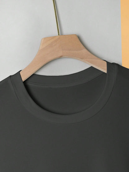 INAWLY Women's Round Neck Drop Shoulder T-Shirt, Minimalist & Fashionable, Suitable For Summer