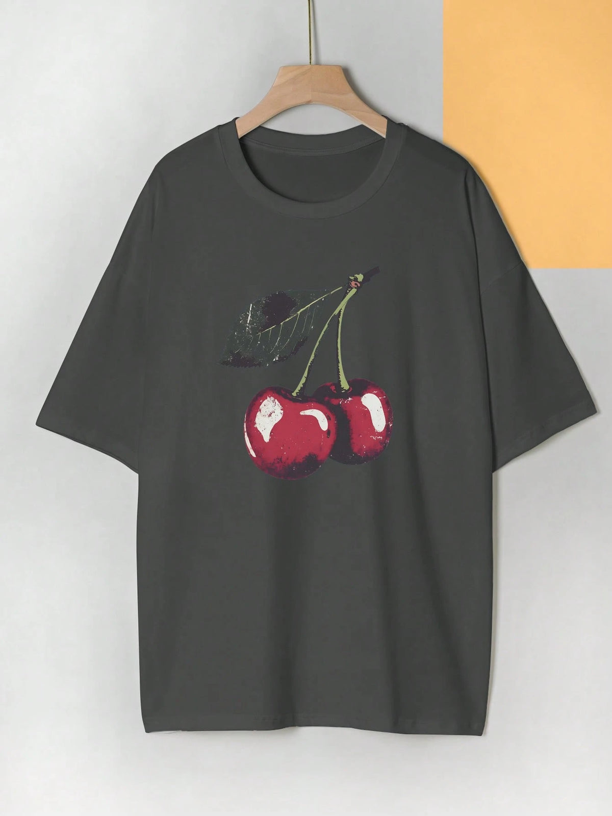 INAWLY Women's Round Neck Drop Shoulder T-Shirt, Minimalist & Fashionable, Suitable For Summer