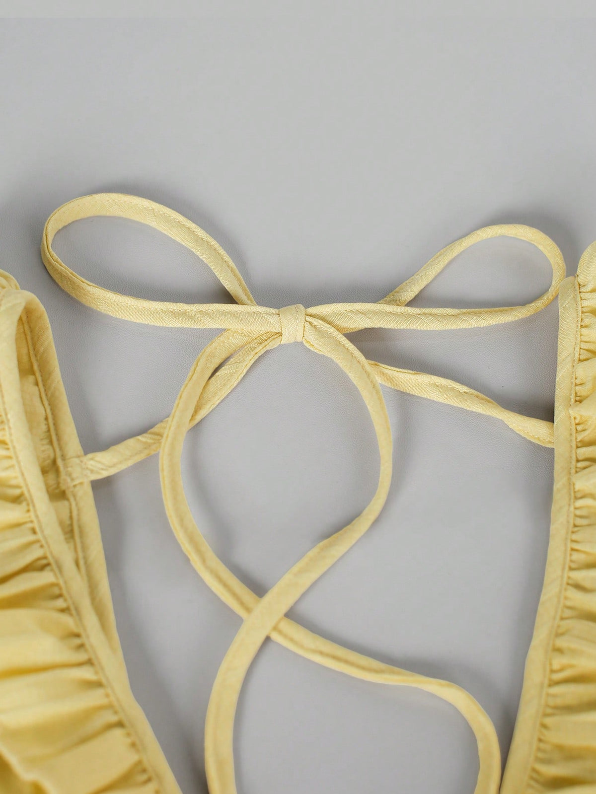 INAWLY Women's Ruffle Strap Minimal Solid Color Yellow Mini Dress, Casual Vacation Style, Summer
