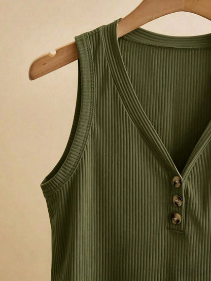 INAWLY Women's Solid V-Neck Casual Versatile Daily Wear Top