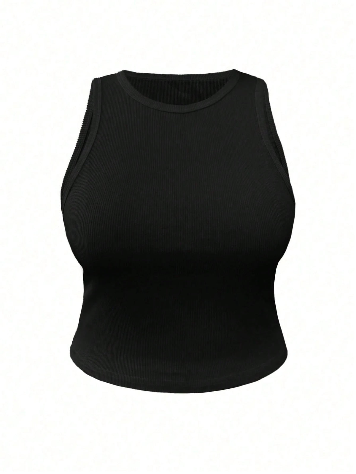 INAWLY Women's Summer Solid Color Round Neck Slim Fit Tank Top