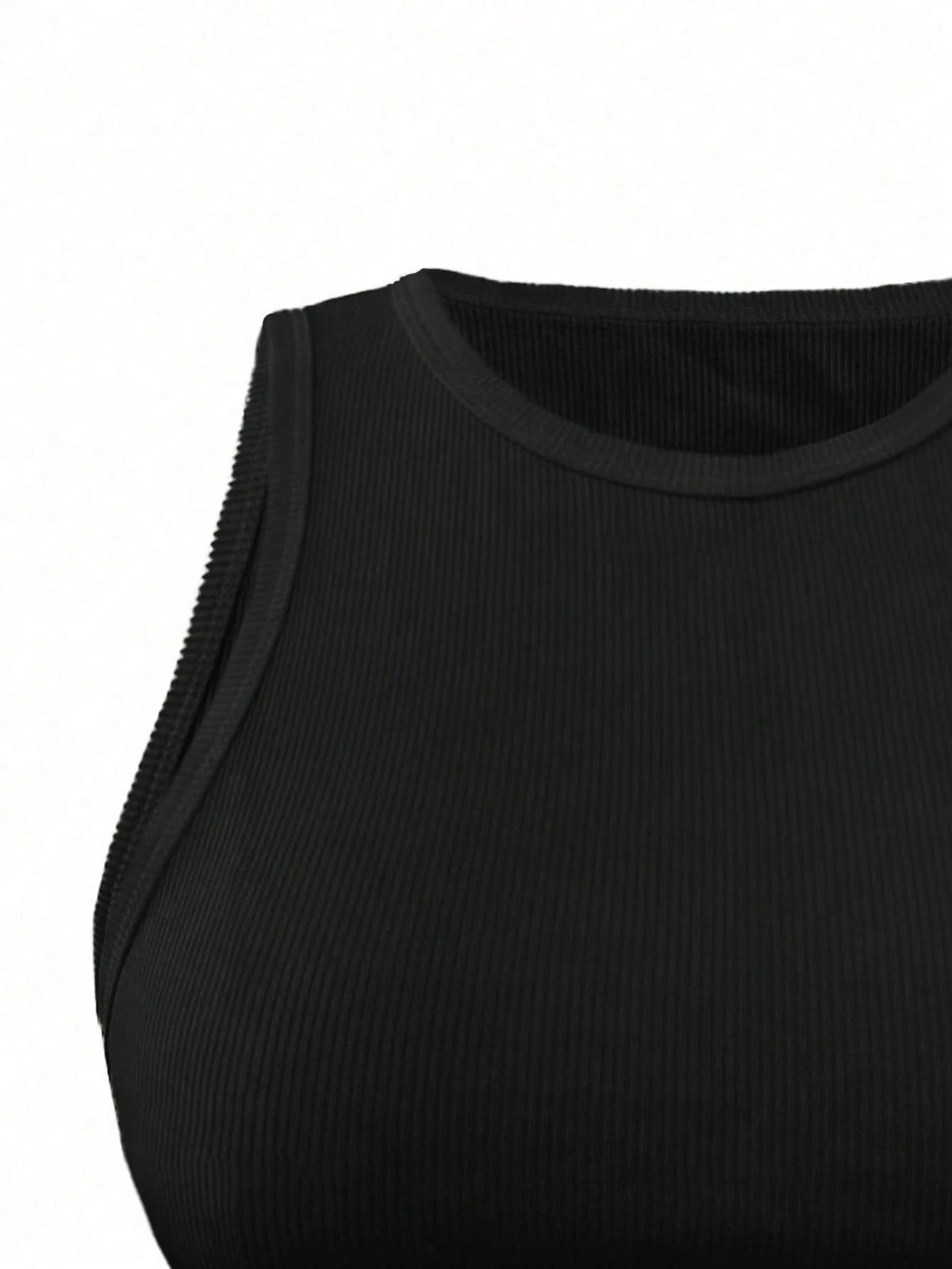 INAWLY Women's Summer Solid Color Round Neck Slim Fit Tank Top