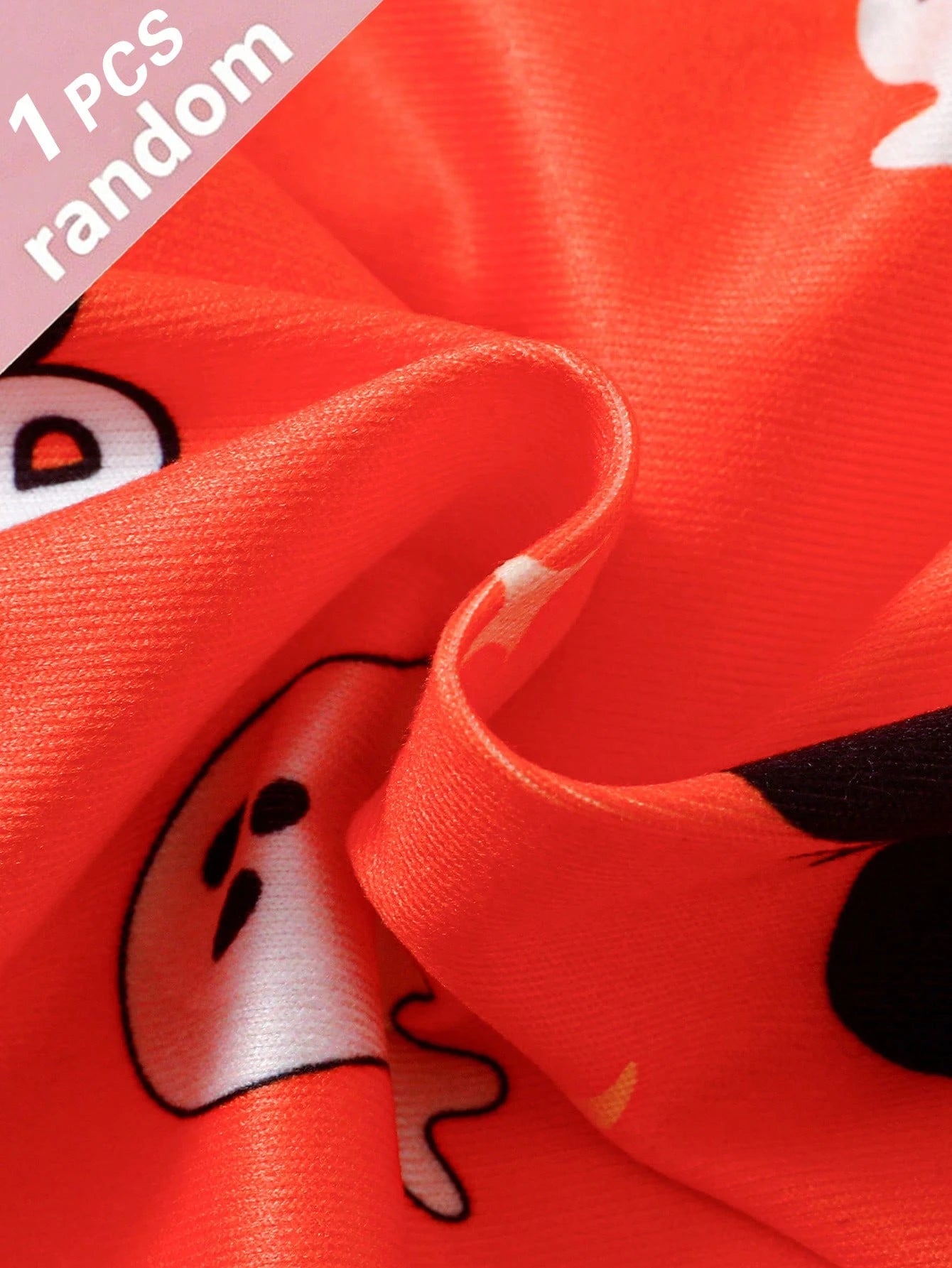 Infant Boys Halloween Pumpkin & Little Ghost All-Over Print Cartoon Fitted Long Sleeve Bodysuit, Footless, Random 1pc