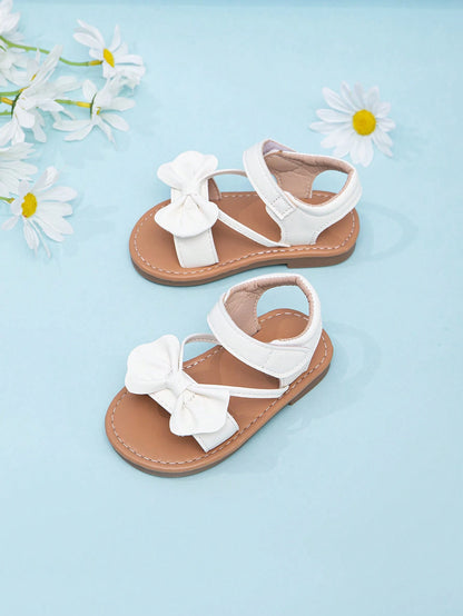 Infant & Toddler Girls Cute Bow Decor White Sandals