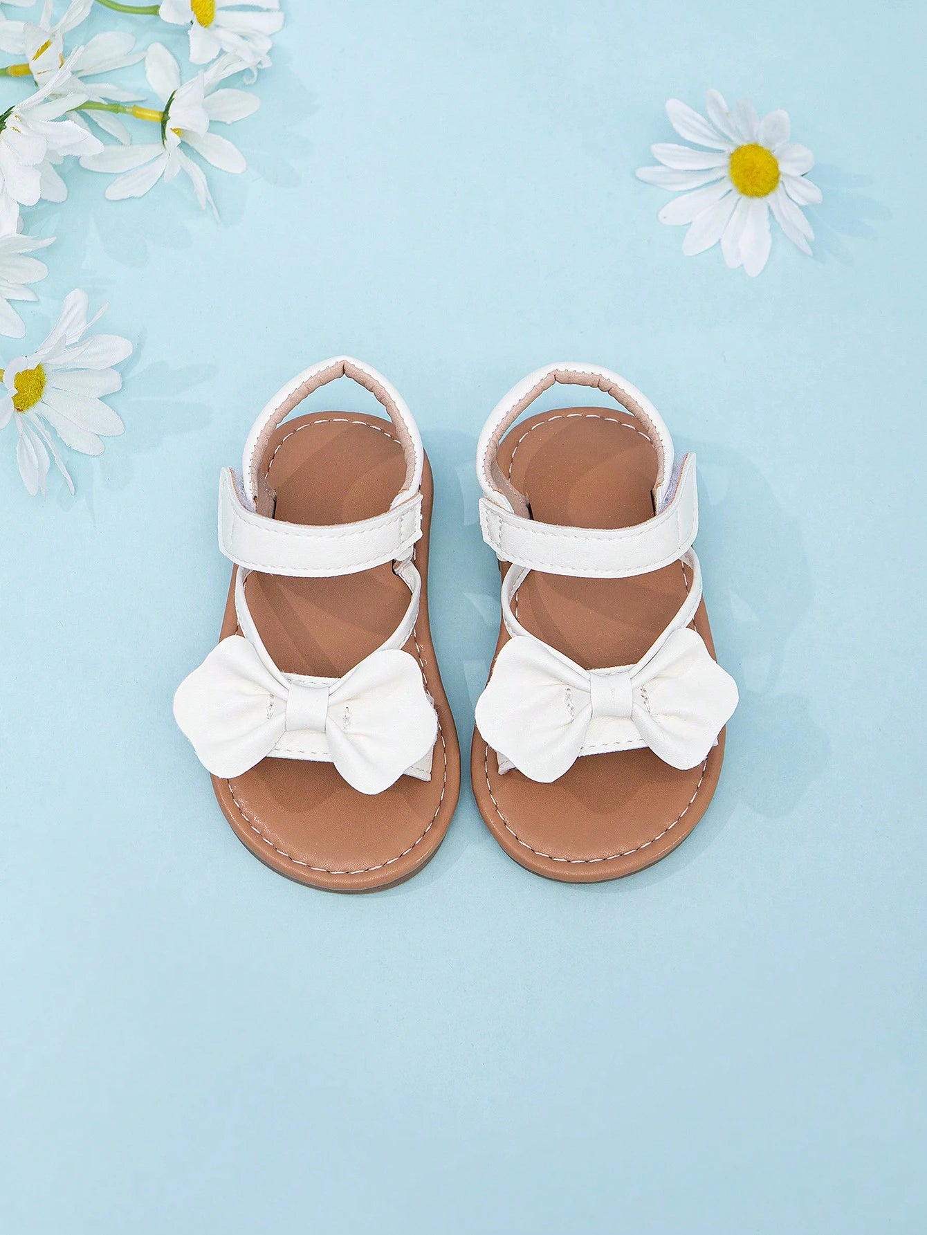 Infant & Toddler Girls Cute Bow Decor White Sandals
