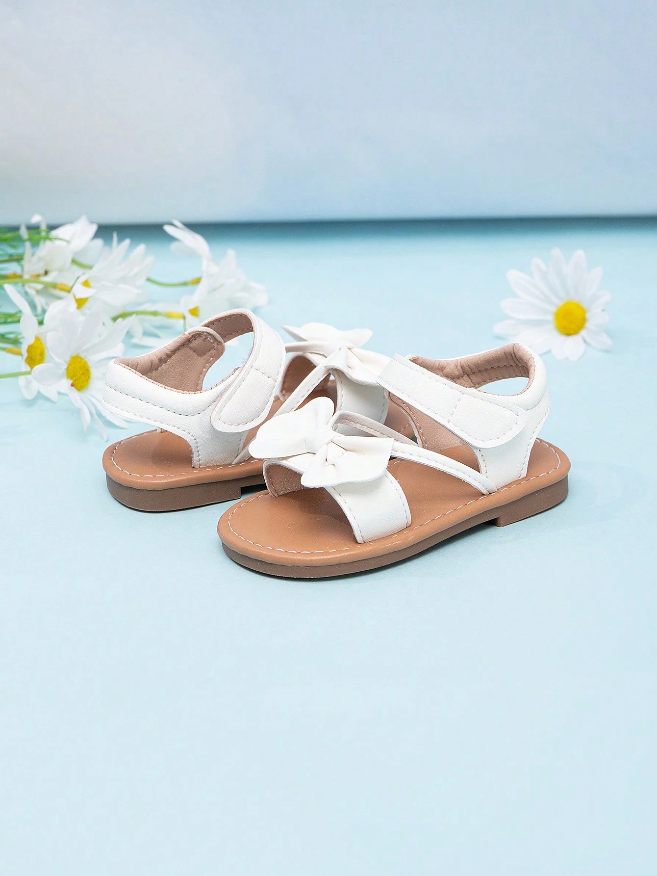 Infant & Toddler Girls Cute Bow Decor White Sandals