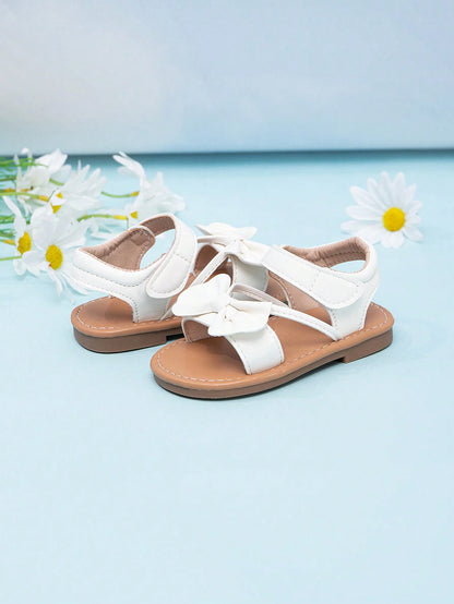 Infant & Toddler Girls Cute Bow Decor White Sandals