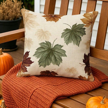 INGIFTA 1pc/2pc Fall Decorative Throw Pillow Cover, Fall Decor, Room Decor, Cozy Autumn Leaf Print, Pillow Cover Living Room, Pillow Covers 18*18, Cushion Cover For Sofa Couch And Patio, Pillow Case F