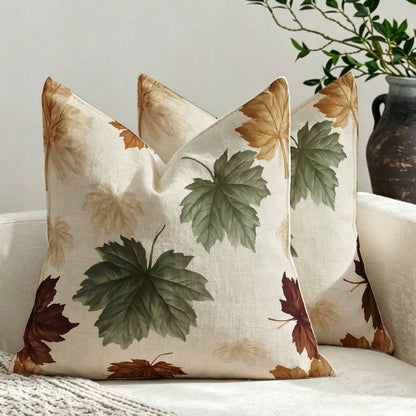 INGIFTA 1pc/2pc Fall Decorative Throw Pillow Cover, Fall Decor, Room Decor, Cozy Autumn Leaf Print, Pillow Cover Living Room, Pillow Covers 18*18, Cushion Cover For Sofa Couch And Patio, Pillow Case F