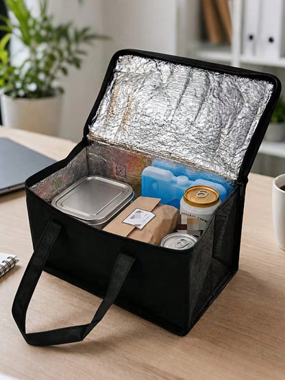Insulated Cooler Bag For Drinks And Lunch- Portable Design Keeps Food And Drinks Fresh And Cold All Day, Non-Food Contact Material, Suitable For Summer Picnic, Camping, Beach, Available In Blue, Blac