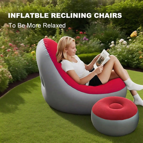 Intex Inflatable Super Lounge, Sofa+Footstool Combination, Inflatable Sofa Chair, Inflatable Lounge Chair, Adult Folding Air Chair, Inflatable Lazy Sofa Very Suitable For Rooms, Camping Or Families, I