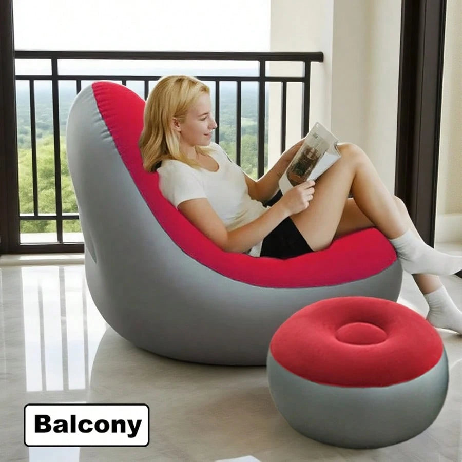 Intex Inflatable Super Lounge, Sofa+Footstool Combination, Inflatable Sofa Chair, Inflatable Lounge Chair, Adult Folding Air Chair, Inflatable Lazy Sofa Very Suitable For Rooms, Camping Or Families, I