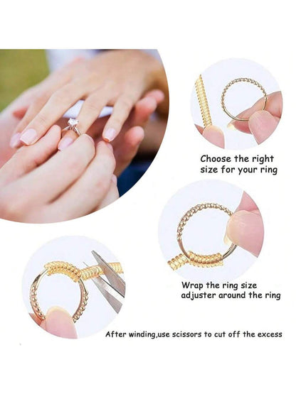 Invisible Ring Sizer- Non-Slip Silicone Ring Adjuster Fits Any Ring Size, Ring Protector For Loose Rings