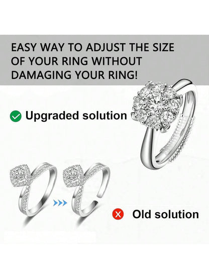 Invisible Ring Sizer- Non-Slip Silicone Ring Adjuster Fits Any Ring Size, Ring Protector For Loose Rings