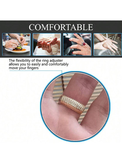 Invisible Ring Sizer- Non-Slip Silicone Ring Adjuster Fits Any Ring Size, Ring Protector For Loose Rings