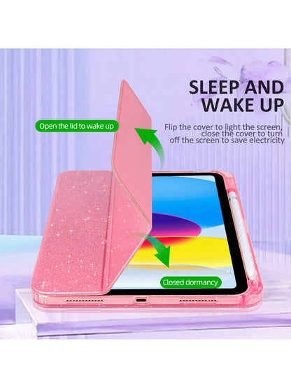 IPad Protective Case With Pen Slot, Compatible With IPad A16/2025, IPad 11th/10th Gen, Suitable For IPad Air 11/M3/M2 Smart Protective Case, Shiny Shell, Also Compatible With IPad Air 4/5
