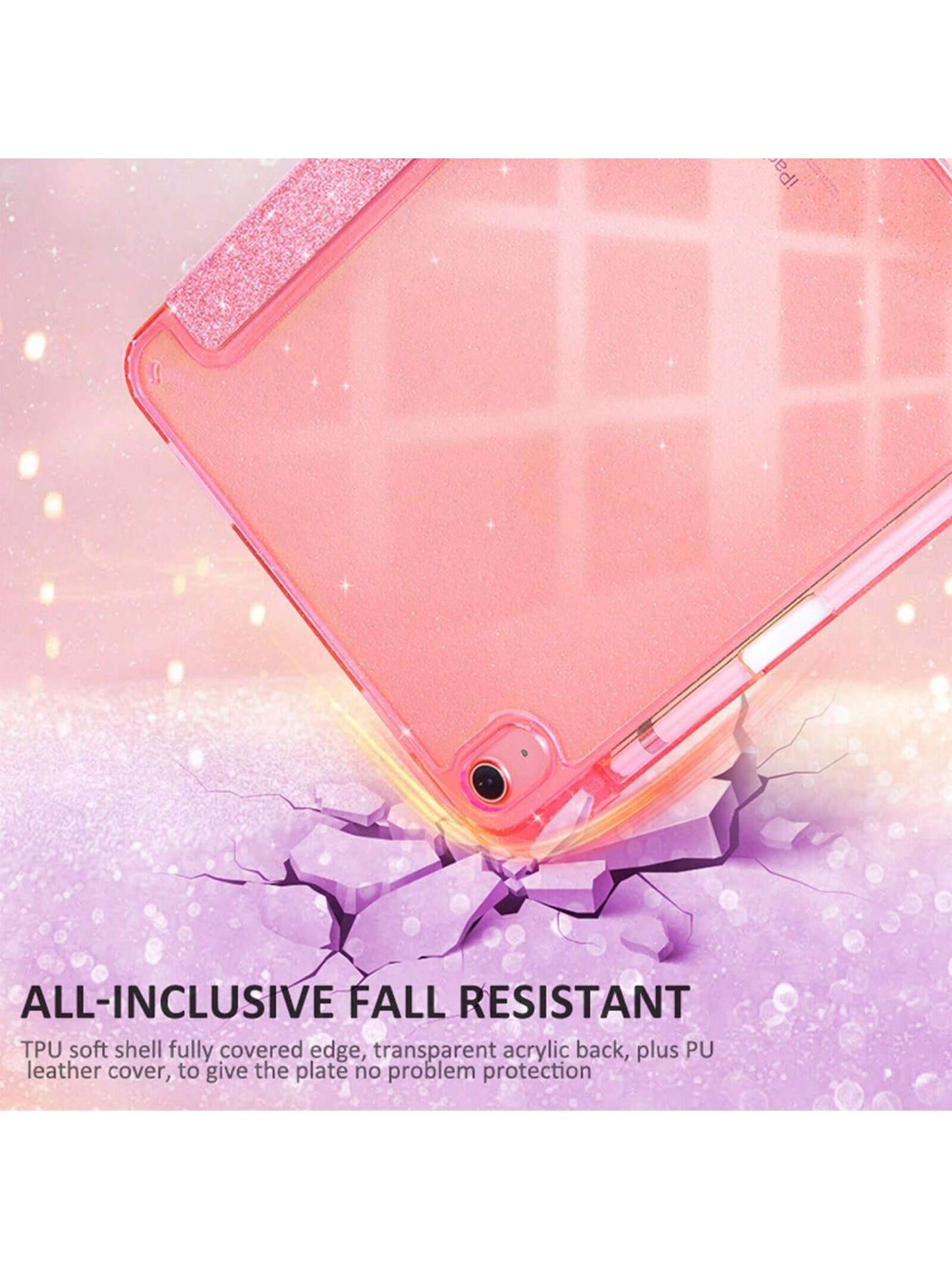 IPad Protective Case With Pen Slot, Compatible With IPad A16/2025, IPad 11th/10th Gen, Suitable For IPad Air 11/M3/M2 Smart Protective Case, Shiny Shell, Also Compatible With IPad Air 4/5