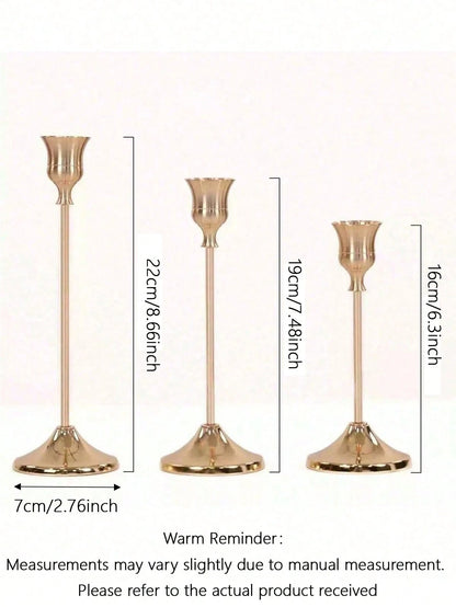 Iron Taper Candle Holder,Decorative Candle Stand- Candlestick Holder For Wedding, Dinning, Party- Antique Brass,Fireplace Decor Candelabra Table Decor Pillar Candle Holder For Wedding,Home Decor, Ho