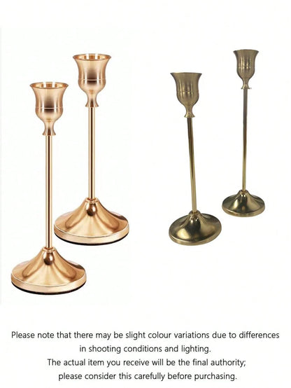 Iron Taper Candle Holder,Decorative Candle Stand- Candlestick Holder For Wedding, Dinning, Party- Antique Brass,Fireplace Decor Candelabra Table Decor Pillar Candle Holder For Wedding,Home Decor, Ho
