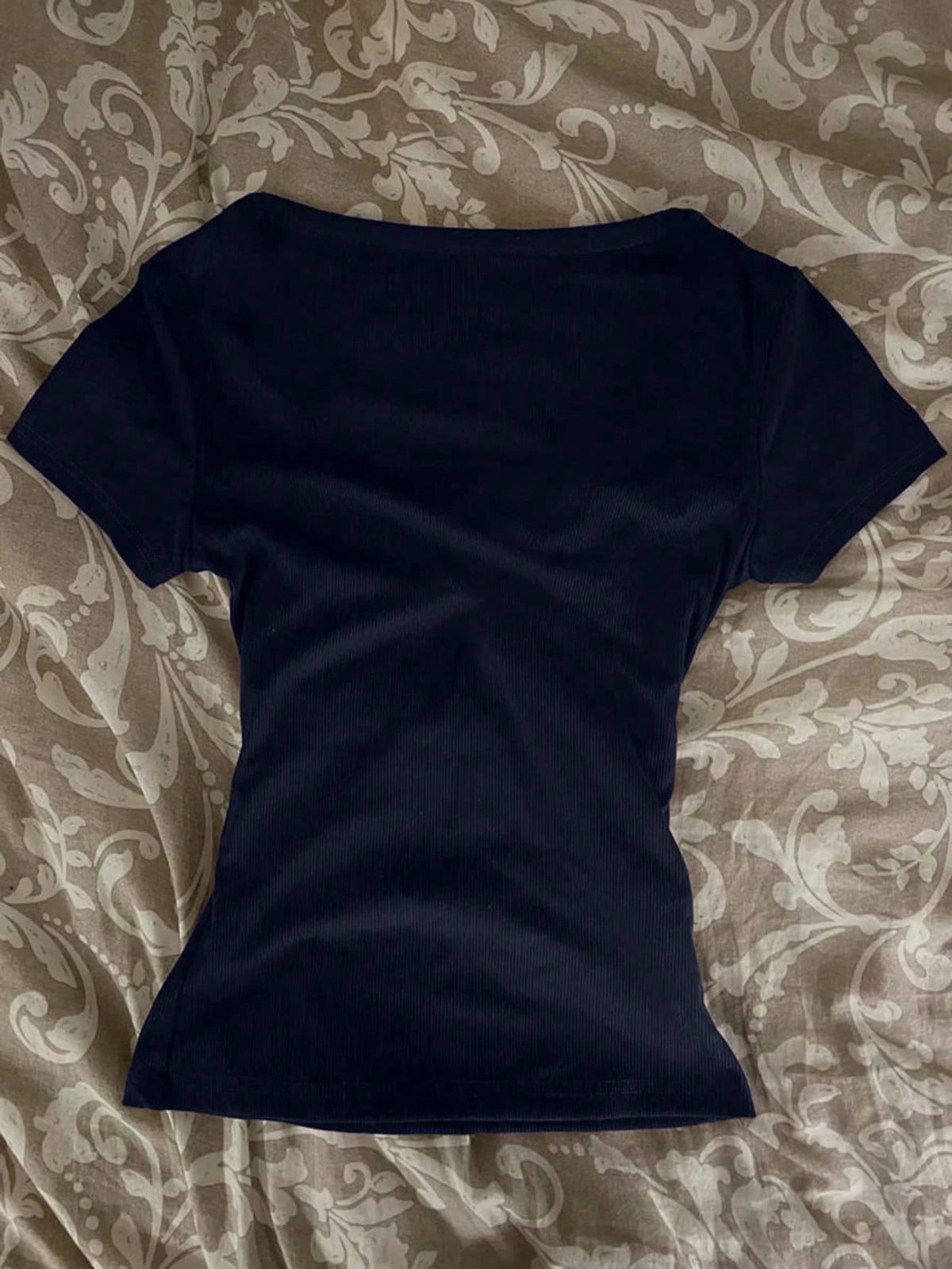 IslaSuriya Glimmora Y2KStyle Women's Casual Commuting Press Buttoned Short Sleeve Fitted T-Shirt, Without Lining, Summer