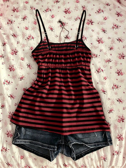 IslaSuriya Summer Casual Retro Y2K Striped Women's Camisole Tank Top