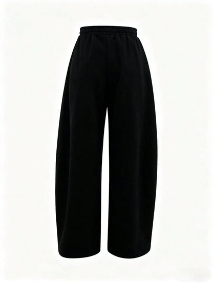 IslaSuriya Women's Solid Color Elastic Waist Loose Casual Sweatpants