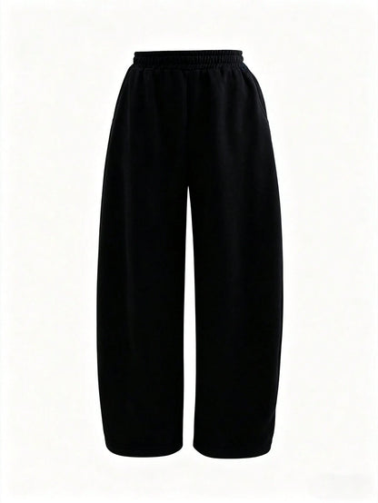IslaSuriya Women's Solid Color Elastic Waist Loose Casual Sweatpants