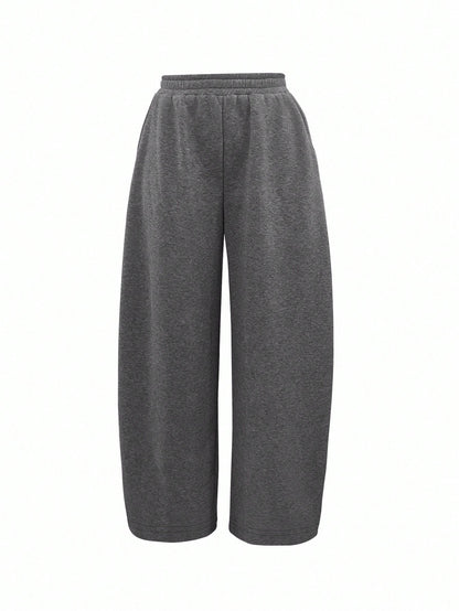 IslaSuriya Women's Solid Color Elastic Waist Loose Casual Sweatpants